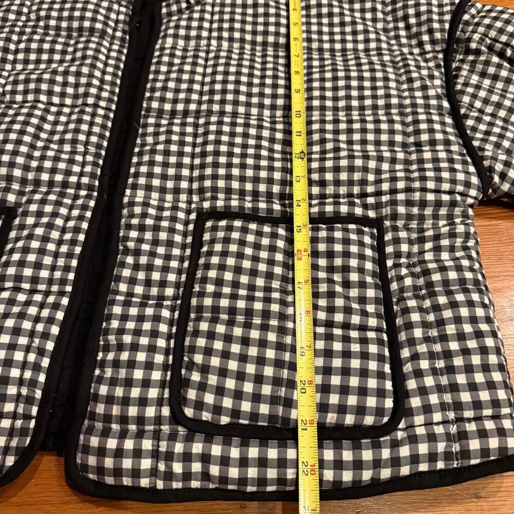Free People Chloe Gingham Quilted Jacket Black White Oversized Puffer Small S - Picture 8 of 8